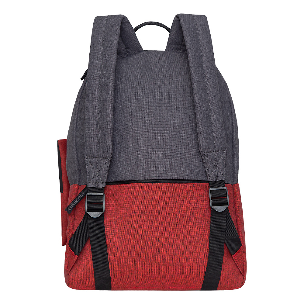 Рюкзак молодежный "Grizzly", темно-серый, красный - 3