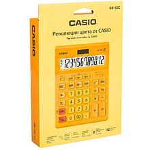 Калькулятор настольный Casio "GR-12", 12-разрядный, оранжевый