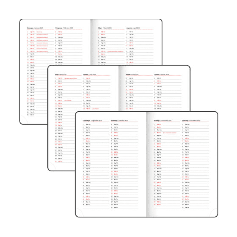 Ежедневник датированный "Control" 2025, А5, 336 страниц, красный - 6