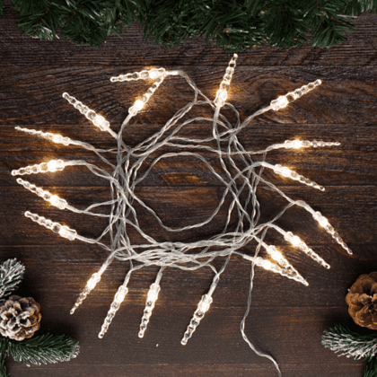 Гирлянда электрическая LED "Нить" с насадками "Сосулька", 5 м, тепло-белый - 3