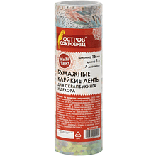 Клейкая лента "Микс №1", 15x3 мм/м, ассорти