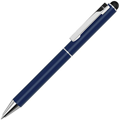 Ручка шариковая автоматическая "Straight Si Touch", 0.7 мм, темно-синий, серебристый, стерж. синий