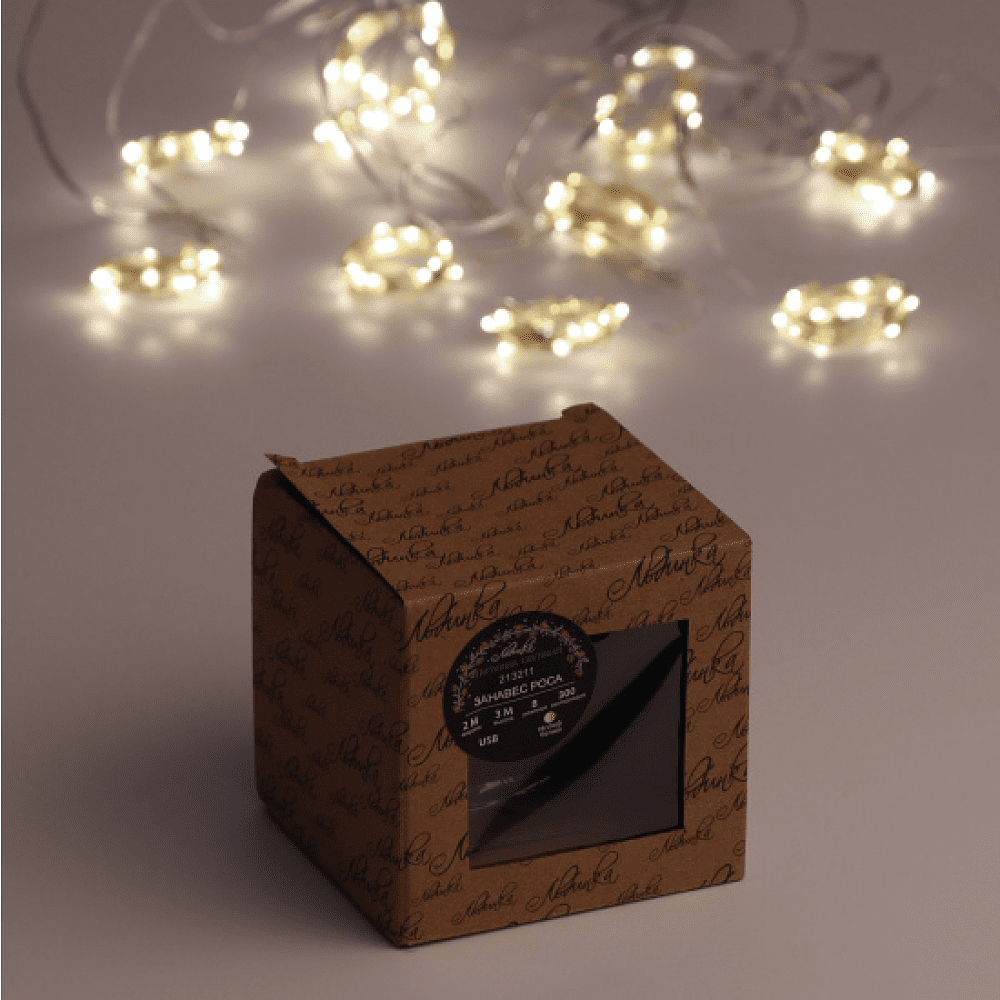 Гирлянда электрическая LED "Занавес. Роса", тепло-белый - 2