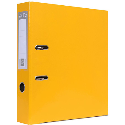 Папка-регистратор "VauPe", А4, 75 мм, ламинированный картон, желтый