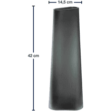 Ваза стеклянная "Turno", 42 см, матовый серый