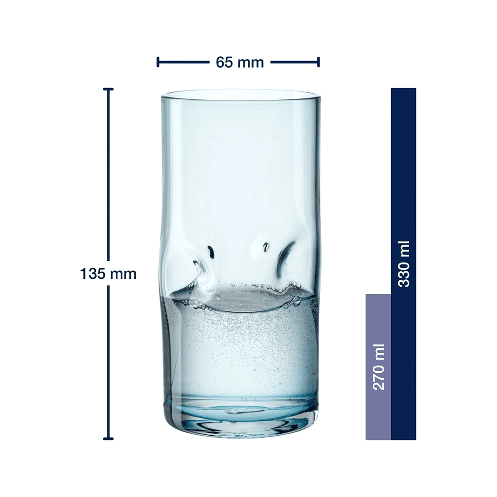 Стакан стеклянный "Vesuvio", 330 мл, прозрачный синий - 2