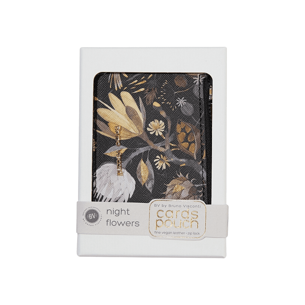 Футляр для визитных и кредитных карт "Flora. Ночные цветы", черный - 4