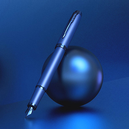 Ручка перьевая Parker "IM Monochrome F328", M, синий, патрон синий - 10