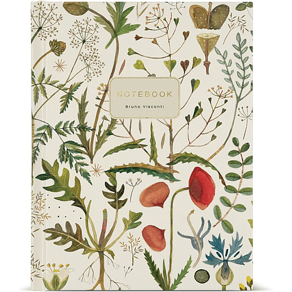 Тетрадь "Flora. Луговые травы", A5, 80 листов, клетка, на кольцах, бежевый