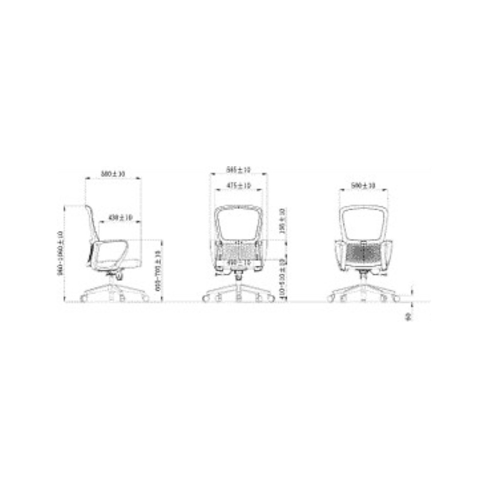 Кресло компьютерное SitZone U-069B, сетка, ткань, черный - 6