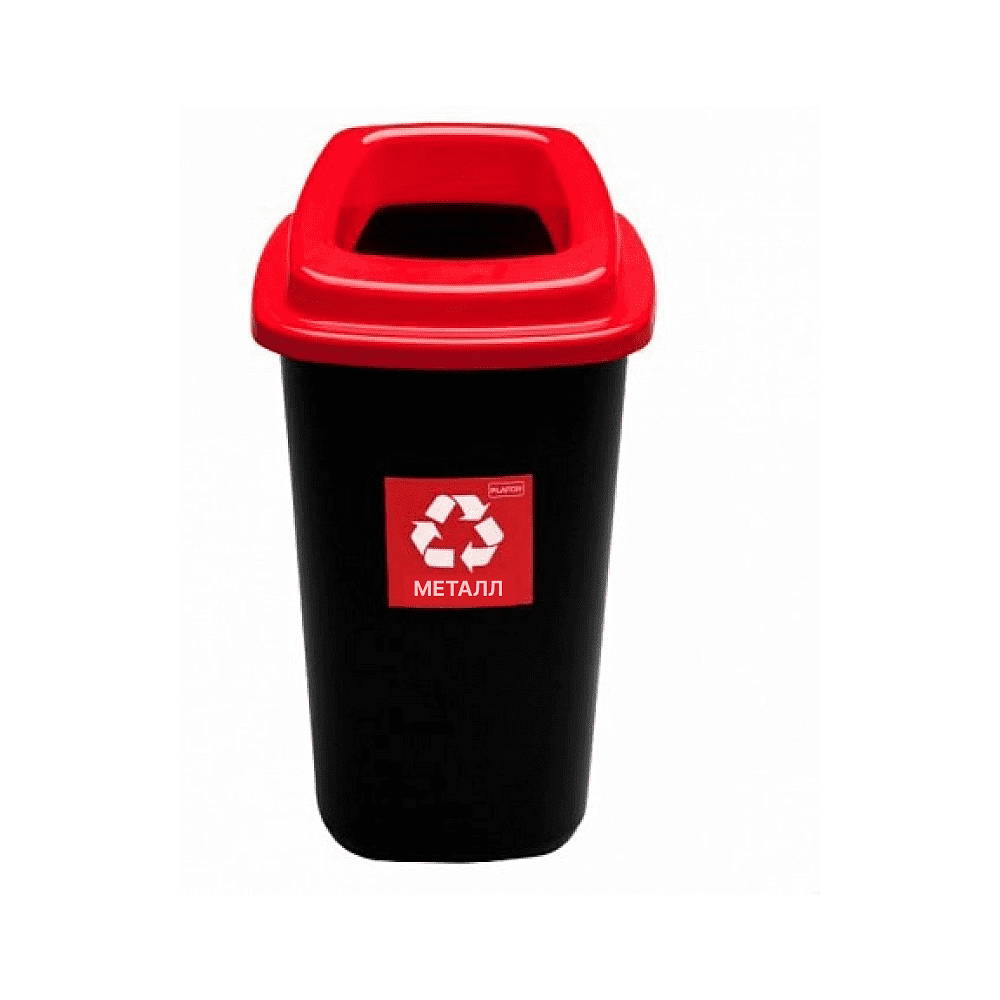 Урна Plafor Sort bin для мусора 90л, цв.черный/красный