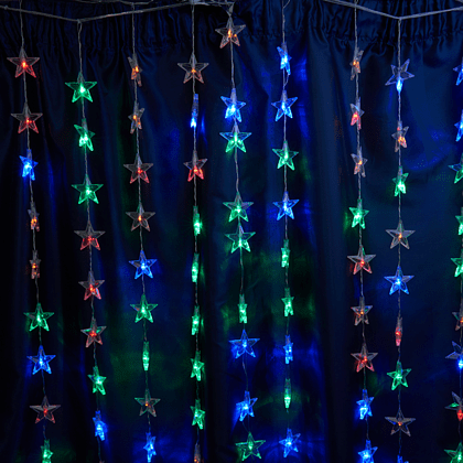 Гирлянда электрическая LED "Бахрома. Звезда", мультиколор - 6