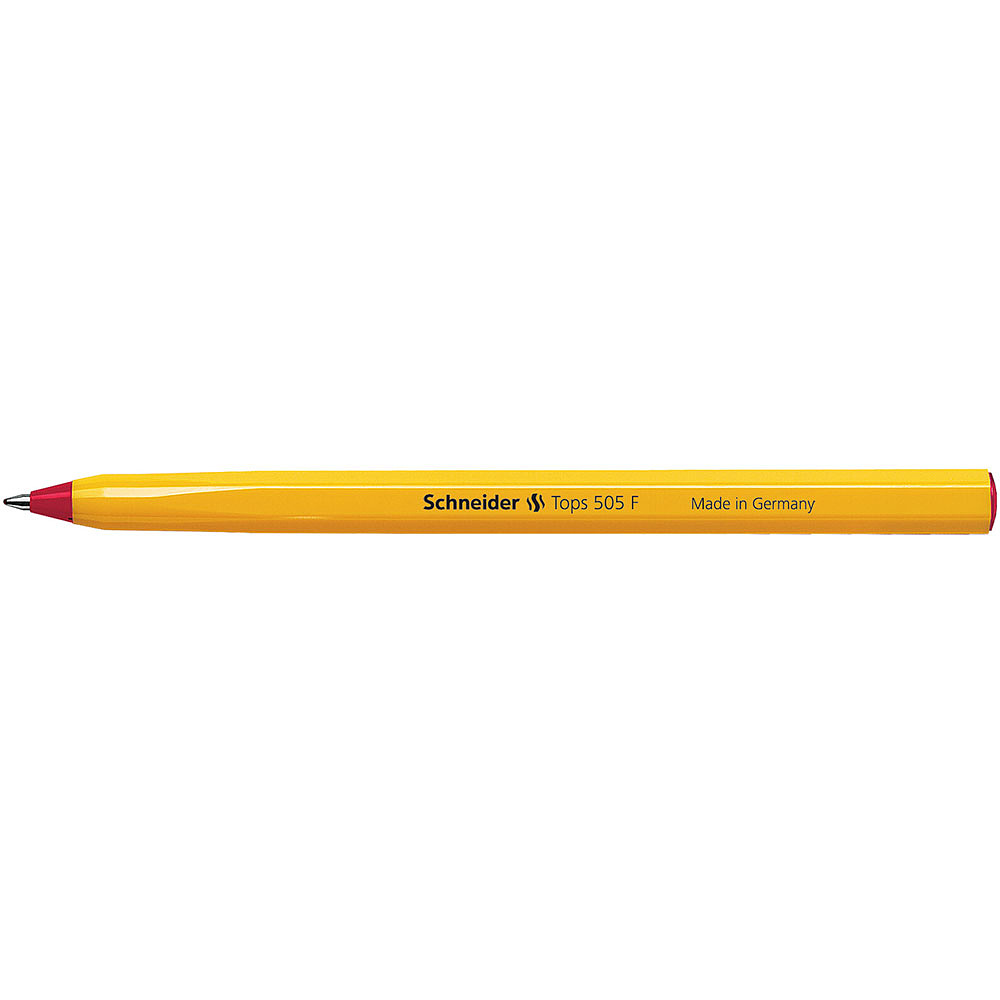 Ручка шариковая "Schneider Tops F", 0.4 мм, желтый, стерж. красный - 3