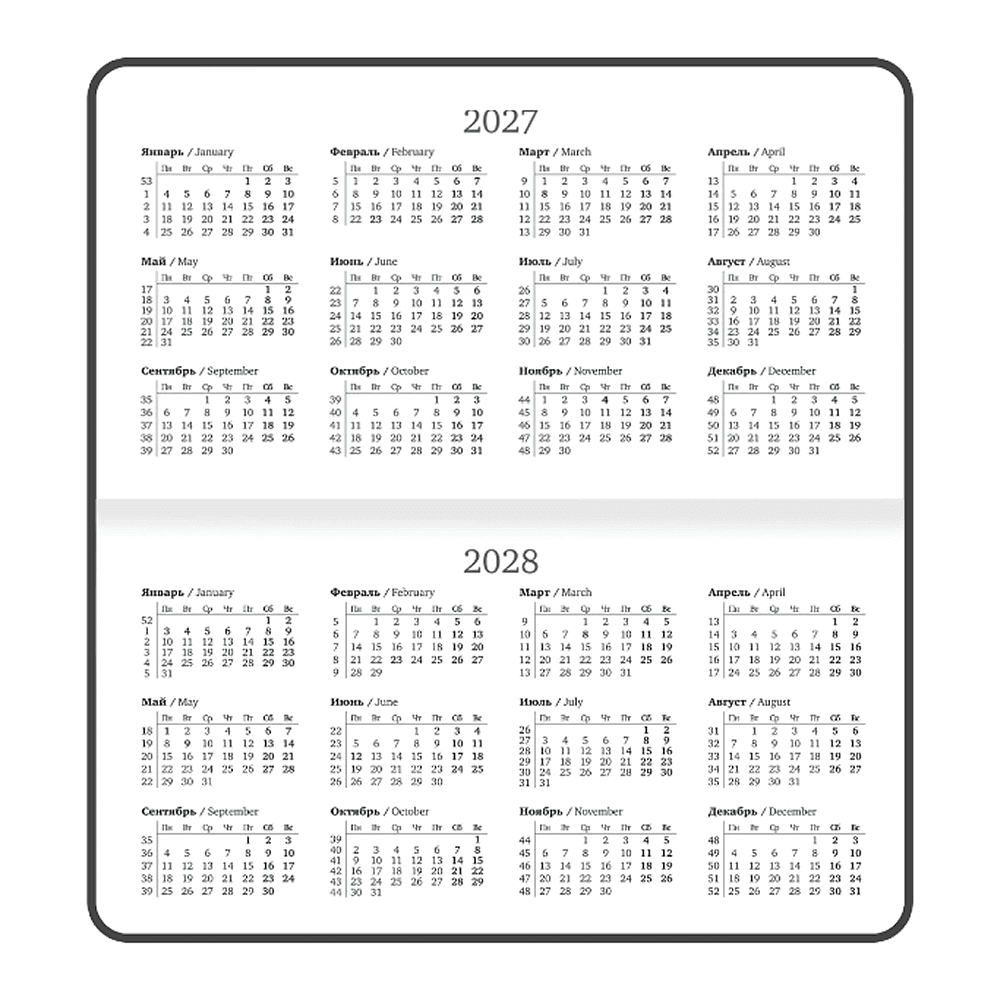Еженедельник датированный "Гранаты" на 2027 год, А5, 128 страницы, линейка, черный - 3