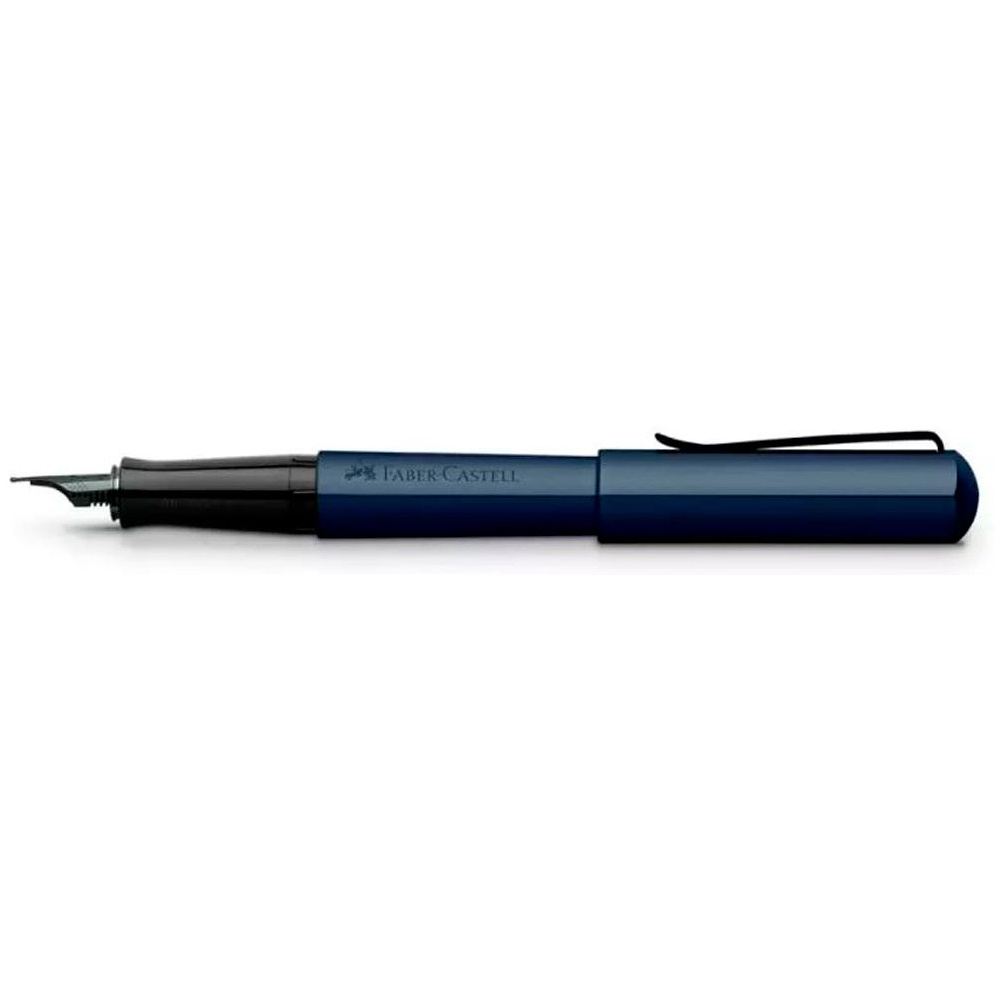 Ручка перьевая "Hexo Blue", F, матовый синий, патрон черный - 2