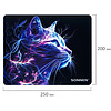 Коврик для мыши "Neon Cat", 250х200х2 мм, ткань, черный - 4