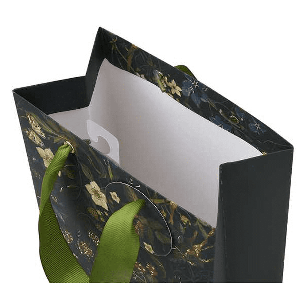 Пакет бумажный подарочный "Flora. Лесные ягоды", 18x23x10 см, зеленый - 2