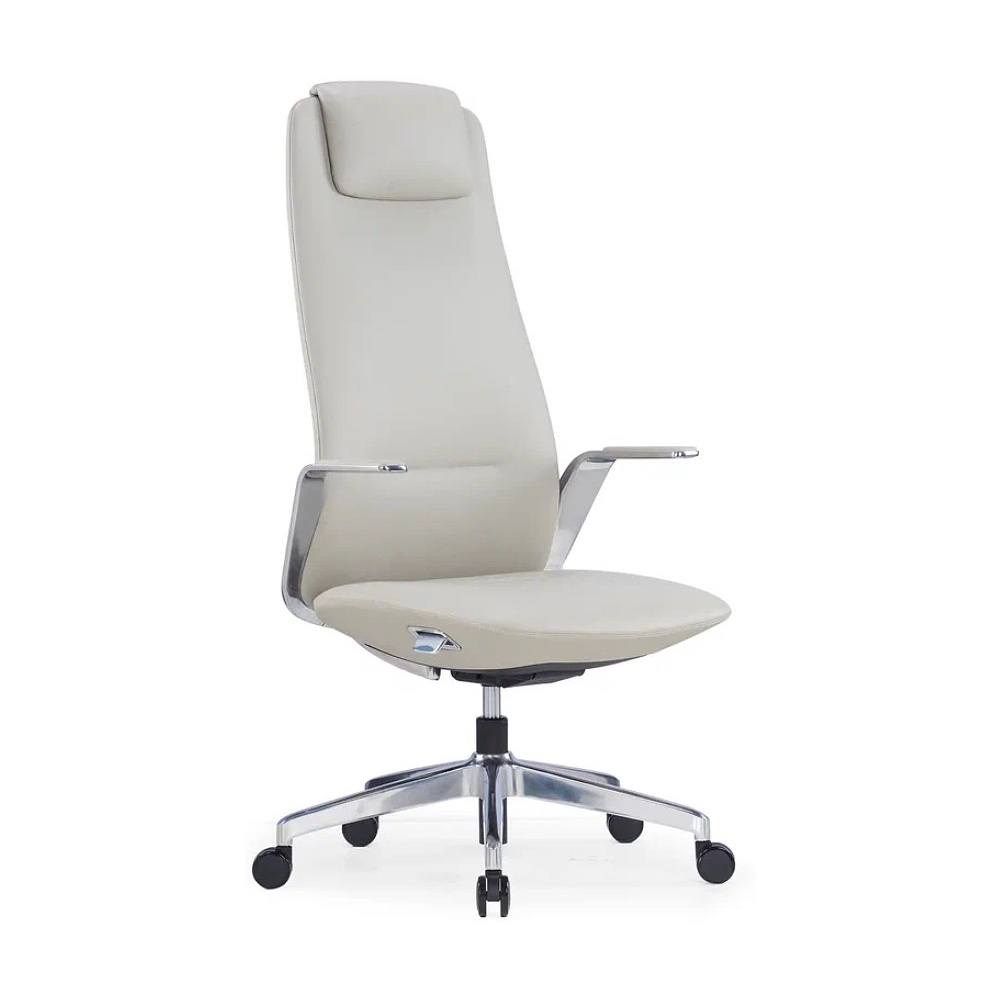 Кресло компьютерное SitZone CH-515A, кожа, алюминий, белый