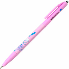 Ручка шариковая автоматическая "Флористика", 0.38 мм, ассорти, стерж. синий