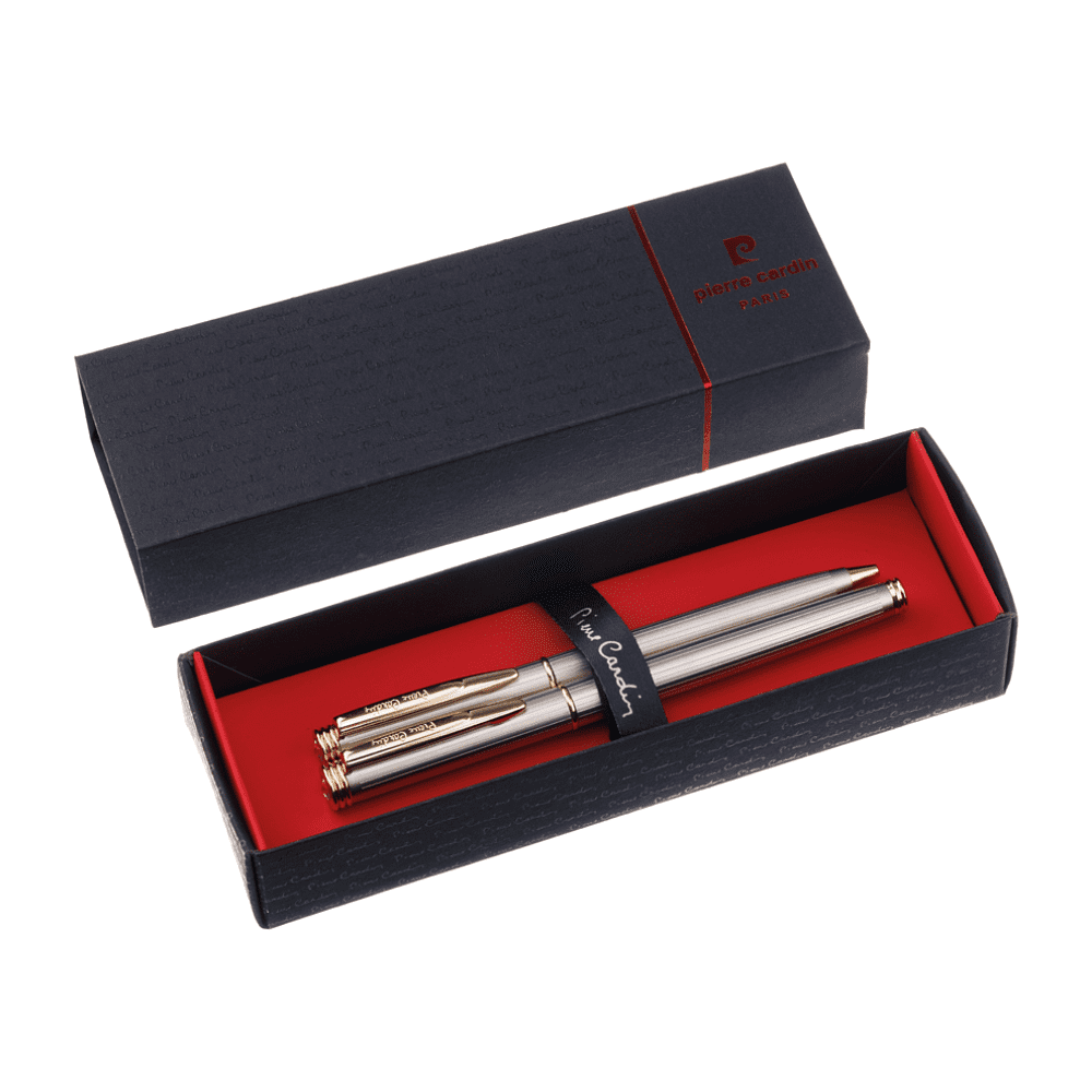 Набор ручек "Pierre Cardin Pen&Pen": ручка шариковая автоматическая и роллер, серебристый, золотой - 2