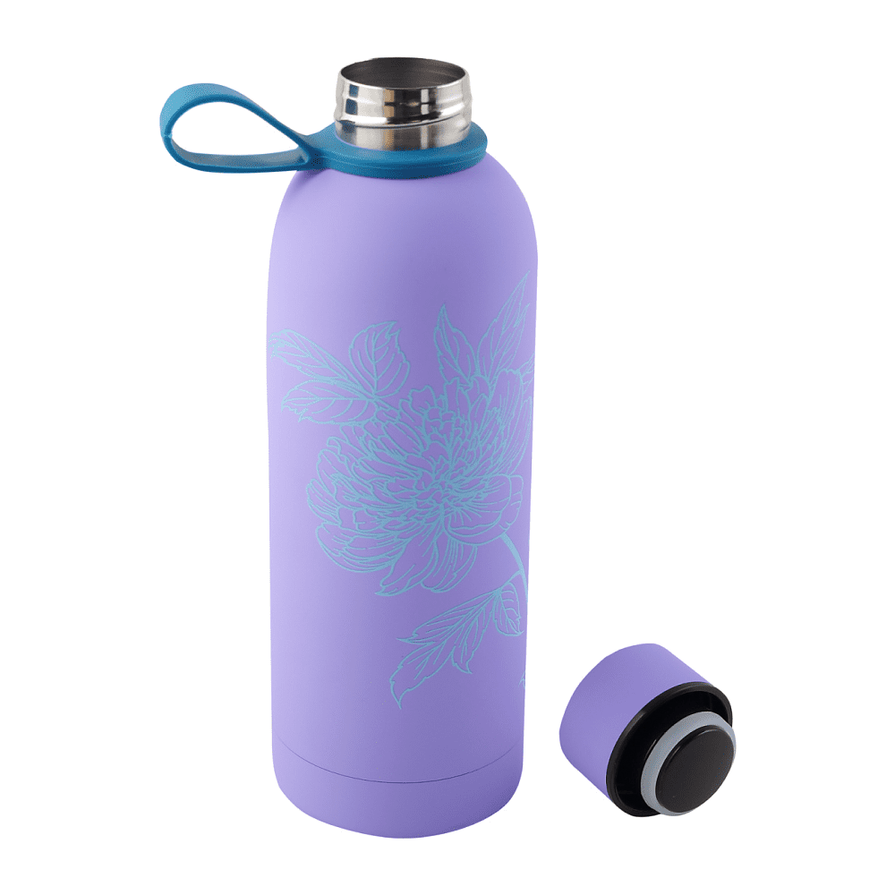 Термос "Девушка с пионами", 500 мл, фиолетовый - 2