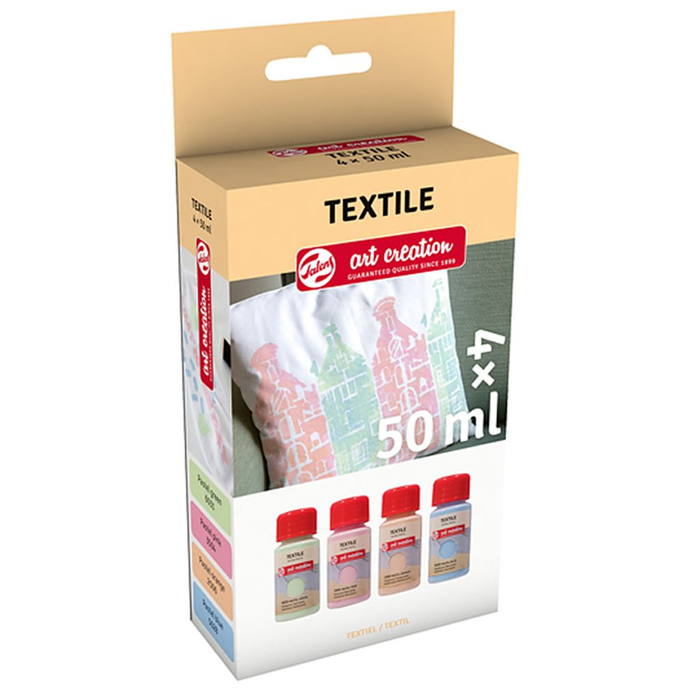 Набор красок декоративных "TEXTILE", пастельные цвета, 50 мл, 4 шт.
