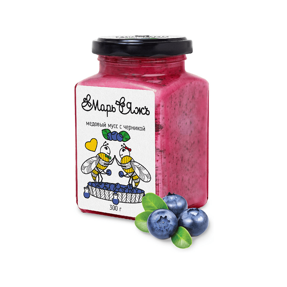 Медовый мусс "МарьЯжъ" с черникой, 300 гр 