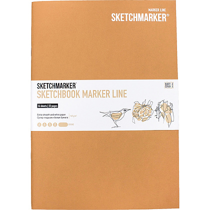 Скетчбук "Sketchmarker marker line", 17.6x25 см, 160 г/м2, 16 листов, коричневый