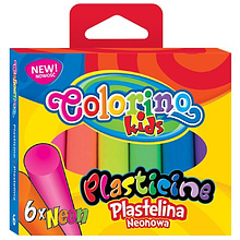 Пластилин для детской лепки Colorino, 6 цветов, неоновый