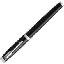 Ручка перьевая "Parker IM Black Lacquer CT", F, черный, серебристый, патрон синий