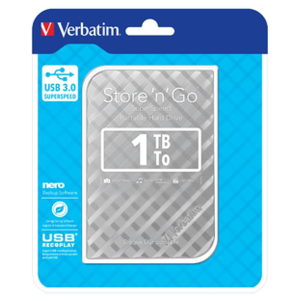 Внешний жесткий диск Verbatim "Store 'n' Go GEN2", 2 tb, usb 3.0, серебристый - 2