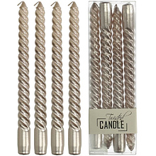 Набор свечей столовых 260 мм "Twisted Candle" 4шт/уп., шампань