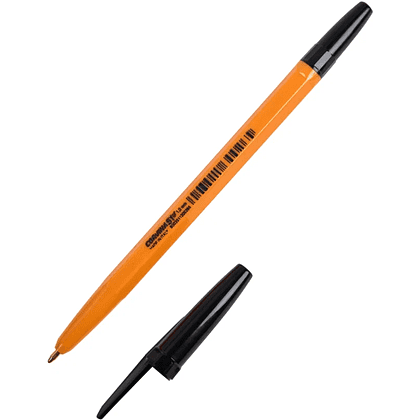 Ручка шариковая "Corvina", 1.0 мм, оранжевый, черный, стерж. черный - 5