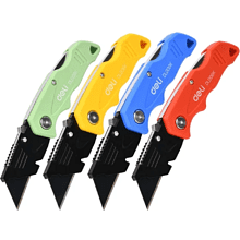 Нож строительный складной Deli YS EDL006K-4, 19 мм, трапеция, 4 шт.