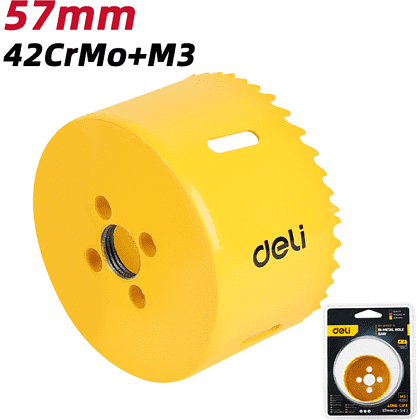 Коронка биметаллическая Deli YS EDH-SKK057-E1, 57 х 38 мм, М14 - 2 Коронка биметаллическая Deli YS EDH-SKK057-E1, 57 х 38 мм, М14 - 2