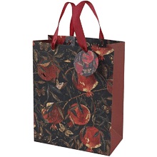 Пакет бумажный подарочный "Flora. Гранат", 26x32,4x13 см, бордовый