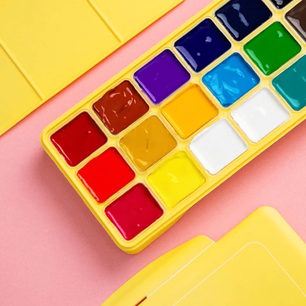 Гуашь "Himi Miya Jelly Cup", 18 цветов, 30 мл, ассорти, желтый футляр - 4