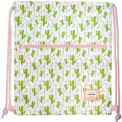Мешок для обуви "Head Cute Cacti", 45x38 см, полиэстер, зеленый, розовый