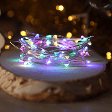 Гирлянда электрическая LED "Нить" с насадками "Роса", 5 м, мультиколор