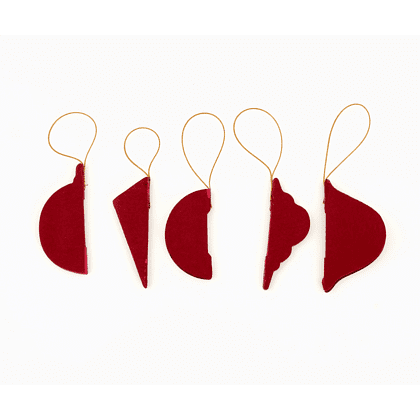 Игрушка бумажная елочная "10888063", 5 шт, бордовый - 3