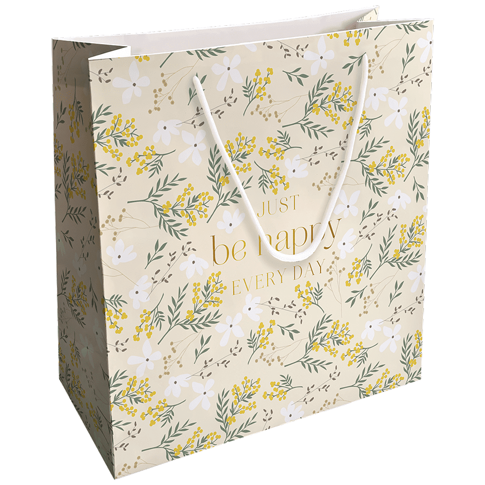 Пакет бумажный подарочный "Fleurs. Мимоза", 32х32х12 см, разноцветный