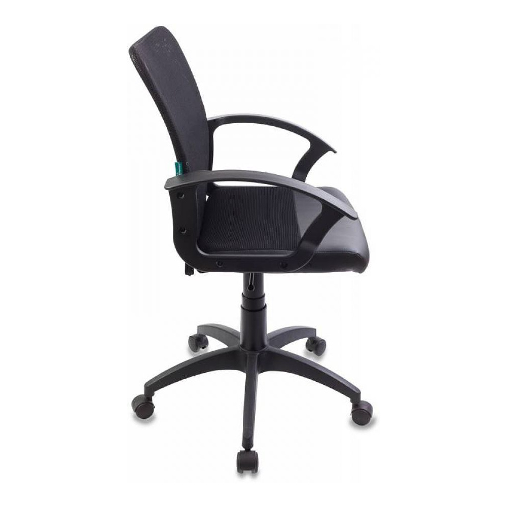 Кресло для персонала "Бюрократ CH-590/BLACK", ткань, кожзам, пластик, черный - 2
