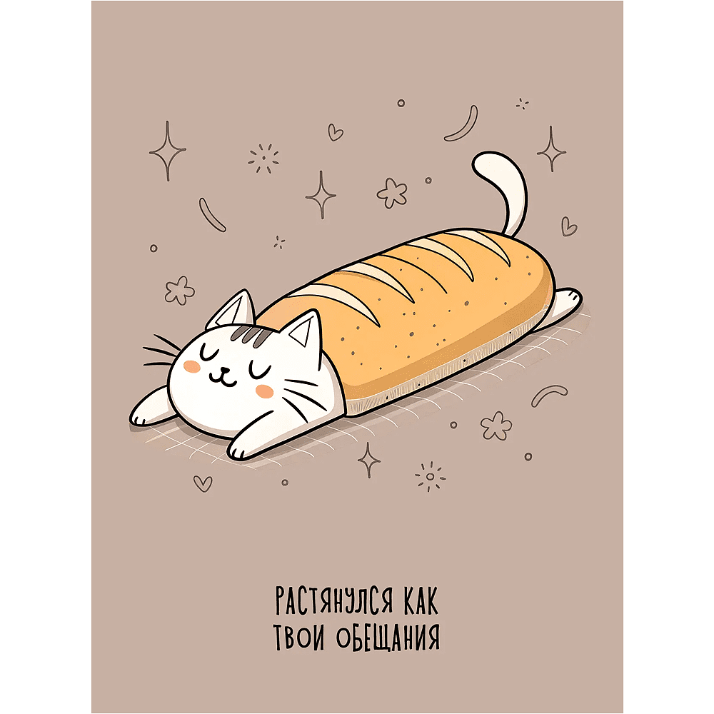 Блокнот "Мурчаши.1", A6, 60 листов, клетка, коричневый - 2