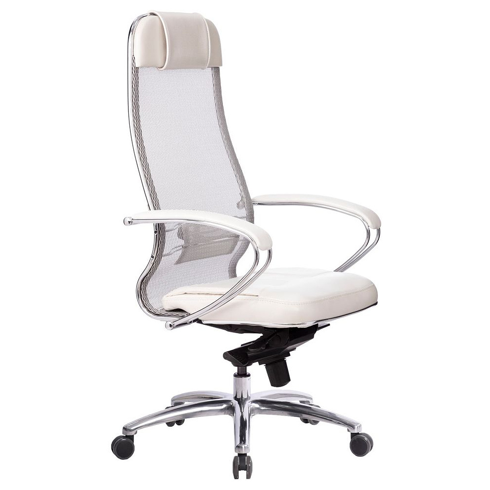 Кресло для руководителя METTA "SAMURAI SL-1.04" экокожа, металл, белый - 2