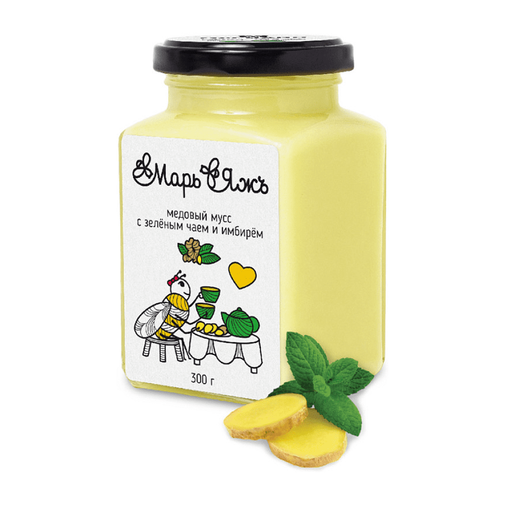 Медовый мусс "МарьЯжъ" с зелёным чаем и имбирём, 300 гр