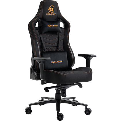Кресло игровое Evolution Nomad, ткань, пластик, черный, оранжевый