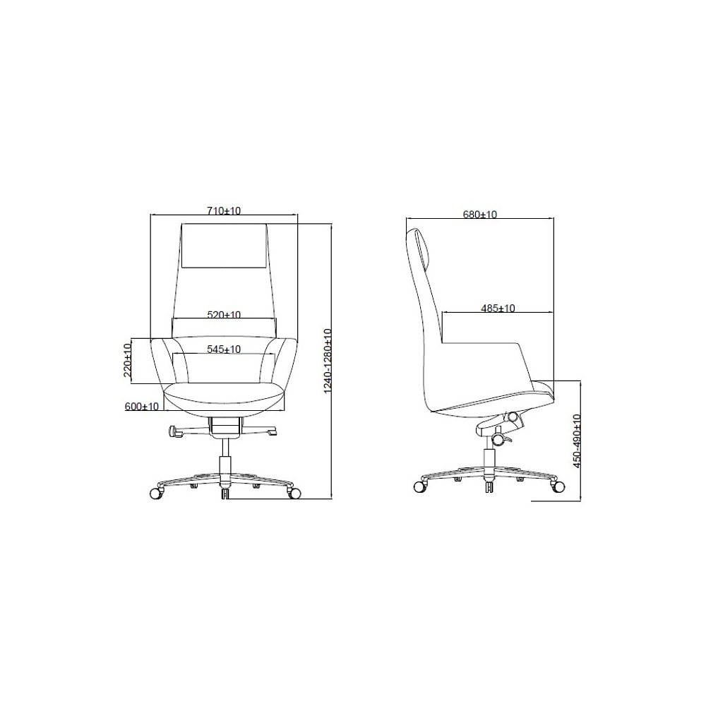 Кресло компьютерное SitZone CH-500A, кожа, алюминий, черный - 8