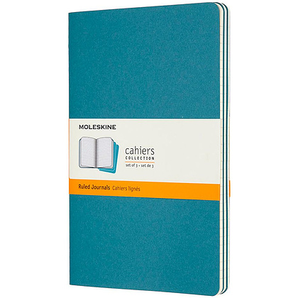 Блокнот "Cahier Journal Large", А5, 40 листов, линейка, 3 шт, голубой