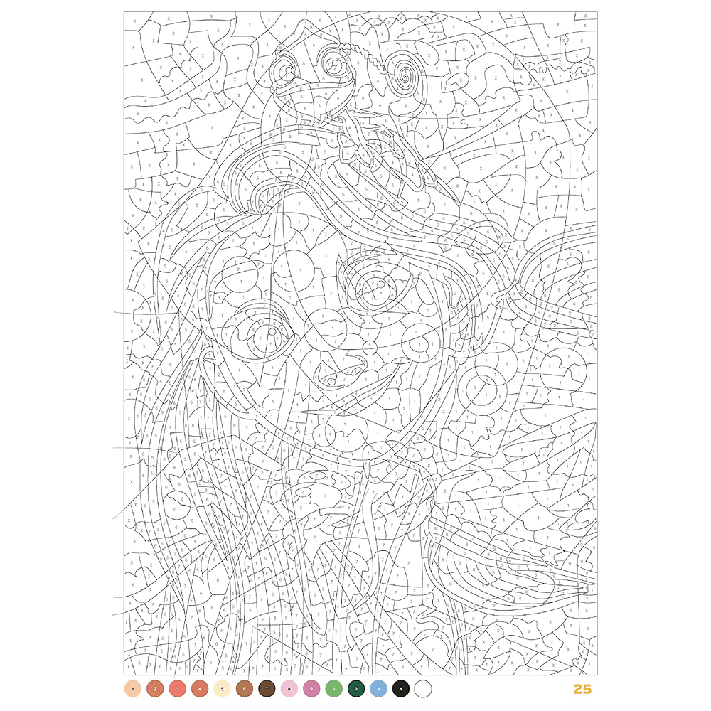 Раскраска по номерам на французском языке "Coloriages mystères Disney - Portraits" - 4