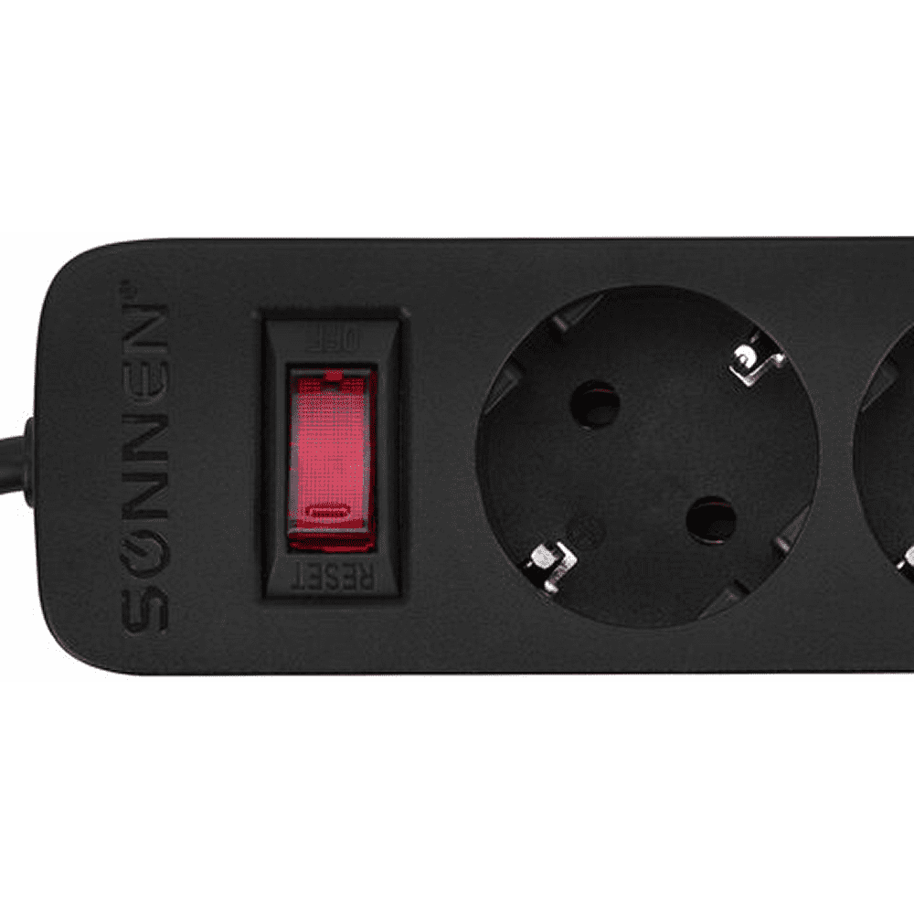 Сетевой фильтр Sonnen SPB-505, 5 м, 5 розеток, черный - 8